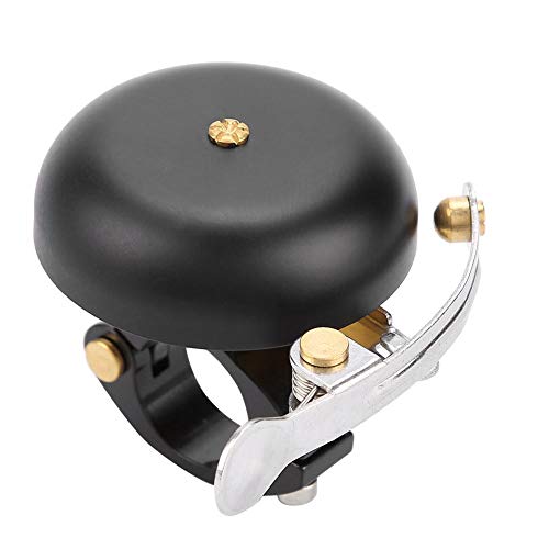 Brass Bell, Anodized Bike Warning Crisp for Mountain & Road Bikes Cycling Horn Accessory(Black)