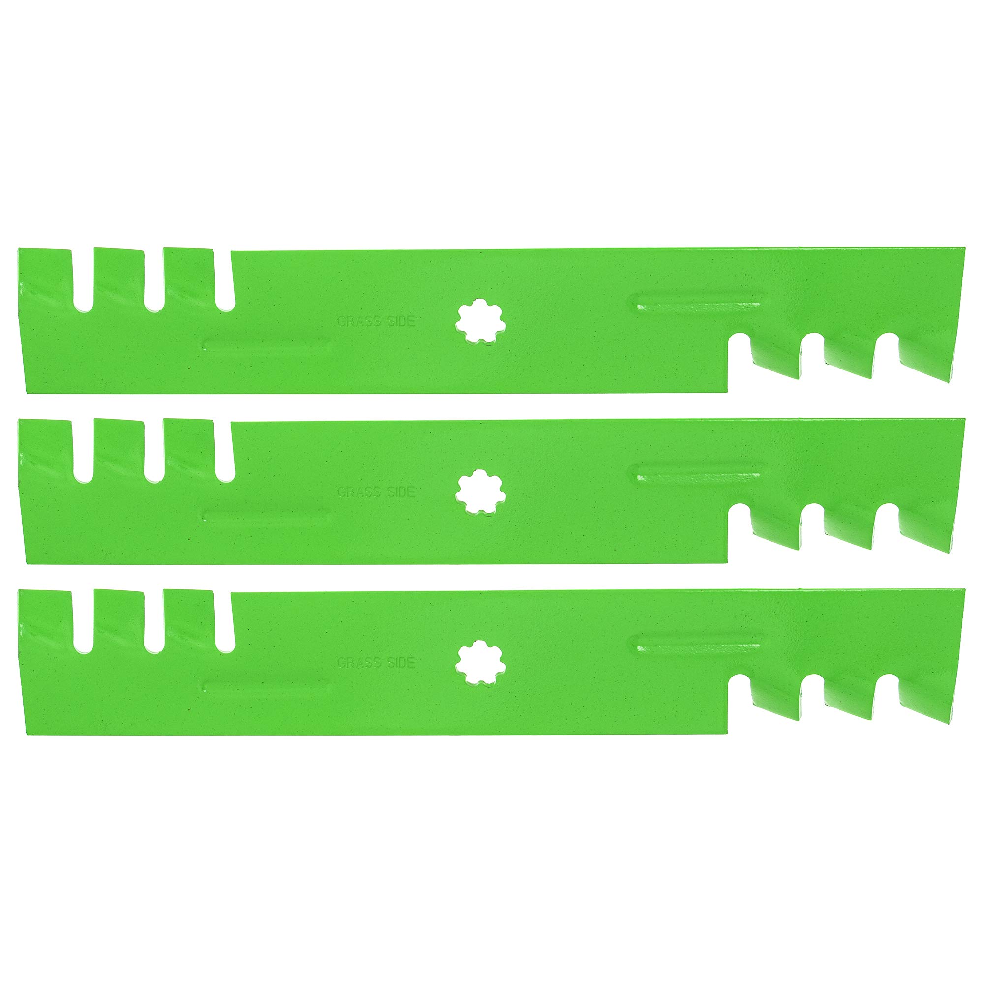 8TEN LawnRAZOR Mower Blade Set for John Deere 145 155C 48 Inch Deck GY20852 AM141035 GX21784 GY20852 (Toothed Mulching)