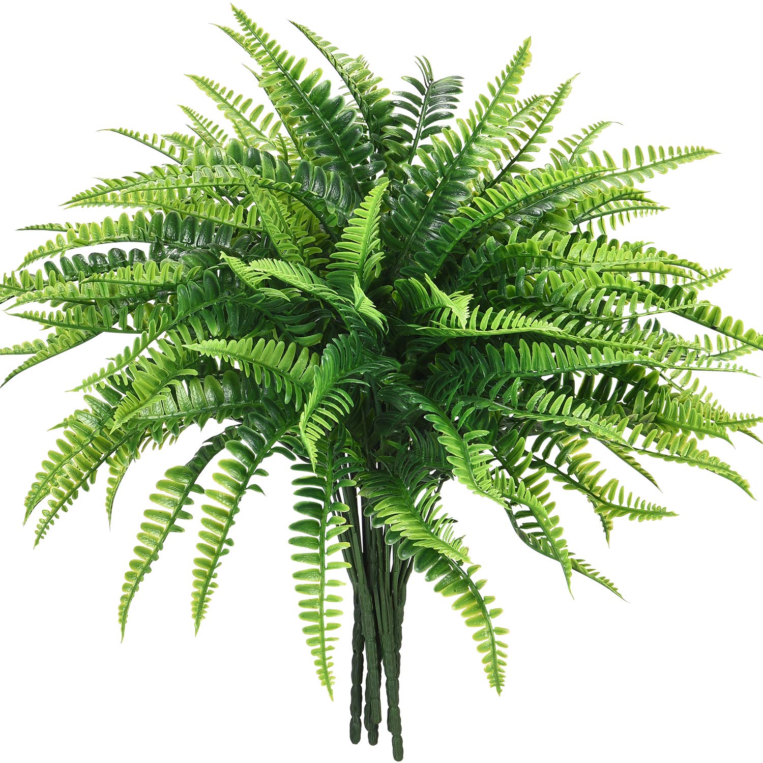 Dolicer 6 Pcs Artificial Boston Fern Plants, Boston Fern Bush Plant Shrubs Artificial Boston Fern Bush Plant Arrangement Greenery Bushes Artificial Shrubs for Wedding Garden Office Verandah Home Decor