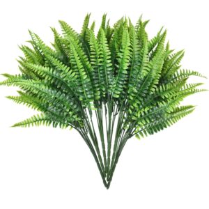 Dolicer 6 Pcs Artificial Boston Fern Plants, Boston Fern Bush Plant Shrubs Artificial Boston Fern Bush Plant Arrangement Greenery Bushes Artificial Shrubs for Wedding Garden Office Verandah Home Decor