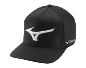 mizuno diamond snapback hat, black, osfm