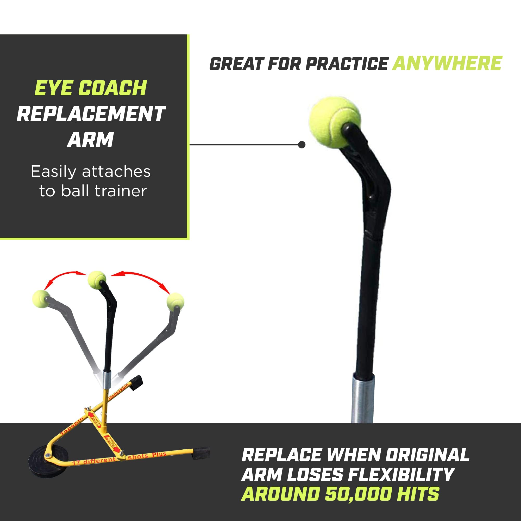 BILLIE JEAN KING'S Eye Coach Replacement Arm, Part for Tennis Trainer