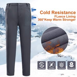 CAMEL CROWN Women Snow Pants Warm Winter Waterproof Windproof Outdoor Hiking Softshell Pants for Traveler Work Gray