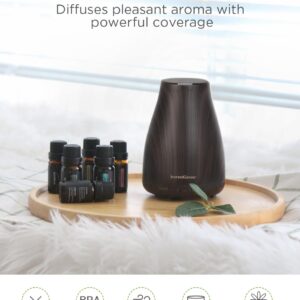 InnoGear Essential Oil Diffuser with Oils, 100ml Aromatherapy Diffuser with 6 Essential Oils Set, Aroma Cool Mist Humidifier Gift Set, Dark Wood Grain