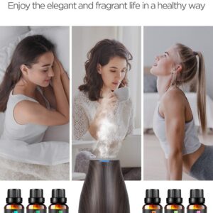 InnoGear Essential Oil Diffuser with Oils, 100ml Aromatherapy Diffuser with 6 Essential Oils Set, Aroma Cool Mist Humidifier Gift Set, Dark Wood Grain