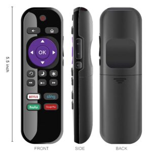 Gvirtue NS-RCRUS-17 Universal Remote Control Replacement for Insignia Roku TV Remote, for All Insignia Roku Smart LED TV (Model Year 2016 2017 2018 2019 2020)