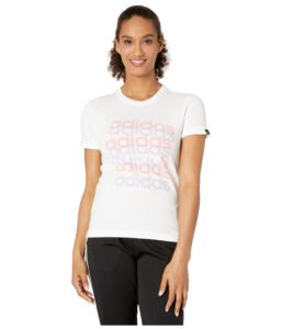 adidas women's big graphic t-shirt white/purple tint x-small