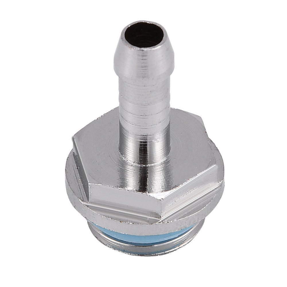 Wendry PC Water Cooling Barb Fitting, Two-Touch Fitting G1/4 Thread Barb Connector for Computer Cooling System(Pack of 6)(6mm)