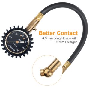 AstroAI Tire Pressure Gauge, 0-60 PSI, Certified ANSI B40.1 Accurate with Large 2" Dial Easy to Read for Car, SUV, Truck & Motorcycle