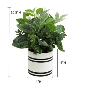 Admired By Nature 10" H Artficial Garden Foliage Greenery Ceramic Potted Plant Spring Indoor Faux Plant décor, Wedding Centerpieces, Tabletop, Home Décor, Office Desk, Kitchen Table Décor