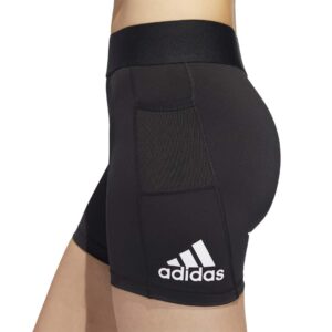 adidas womens Alphaskin Shorts Tights Black/White X-Large 4"