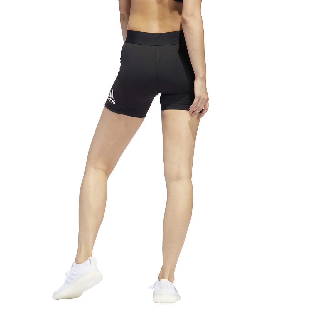 adidas womens Alphaskin Shorts Tights Black/White X-Large 4"