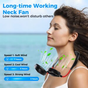 Neck Fan,Portable Neck Fans Rechargeable Personal Fans For Your Neck Wearable Fan Neck Air Conditioner Cooling Neck Fan With 360 Degree Rotation 2000mAh For Travel Sports Walking And Outdoor Working