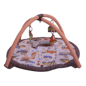 bacati construction multicolor boys activity gym with mat