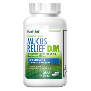 healtha2z® mucus relief dm | dextromethorphan hbr 20mg | guaifenesin 400mg | cough, immediate release, uncoated (200 count (pak of 1))