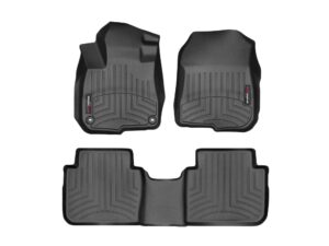 weathertech custom fit floorliners for honda cr-v, cr-v hybrid - 1st & 2nd row (441110-1-2), black