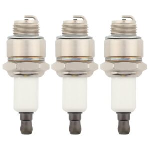 set of 3, 796112 rj19lm spark plug fits briggs and stratton 796112s 802592 5095k champion j19lm 492167 591040 591868 799876 802592s