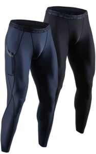 devops 2 pack men's compression pants athletic leggings with pocket (2x-large, black/charcoal)