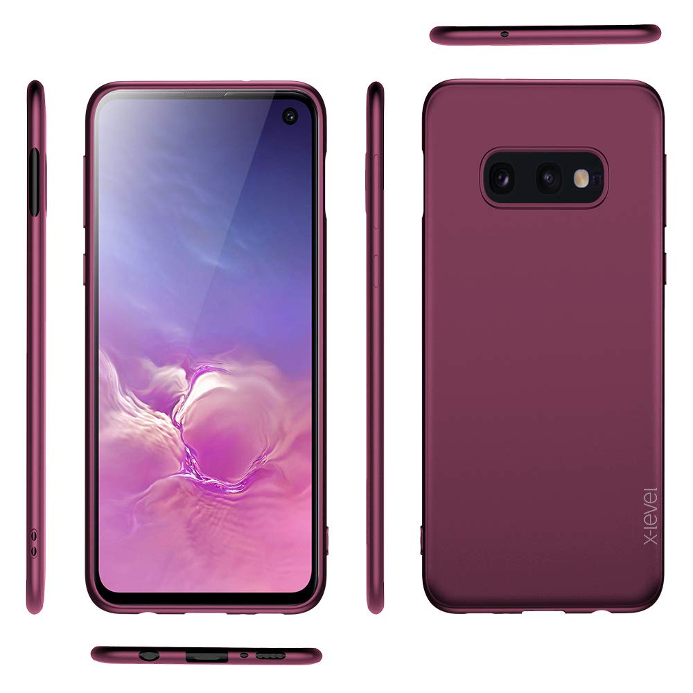 X-Level Galaxy S10e Slim Fit TPU Case - Ultra-Thin Matte Finish, Soft Bumper Cover, Wine Red