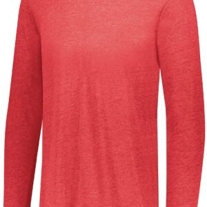 Augusta Sportswear Boys Tri-Blend Long Sleeve Crew, Red Heather, M