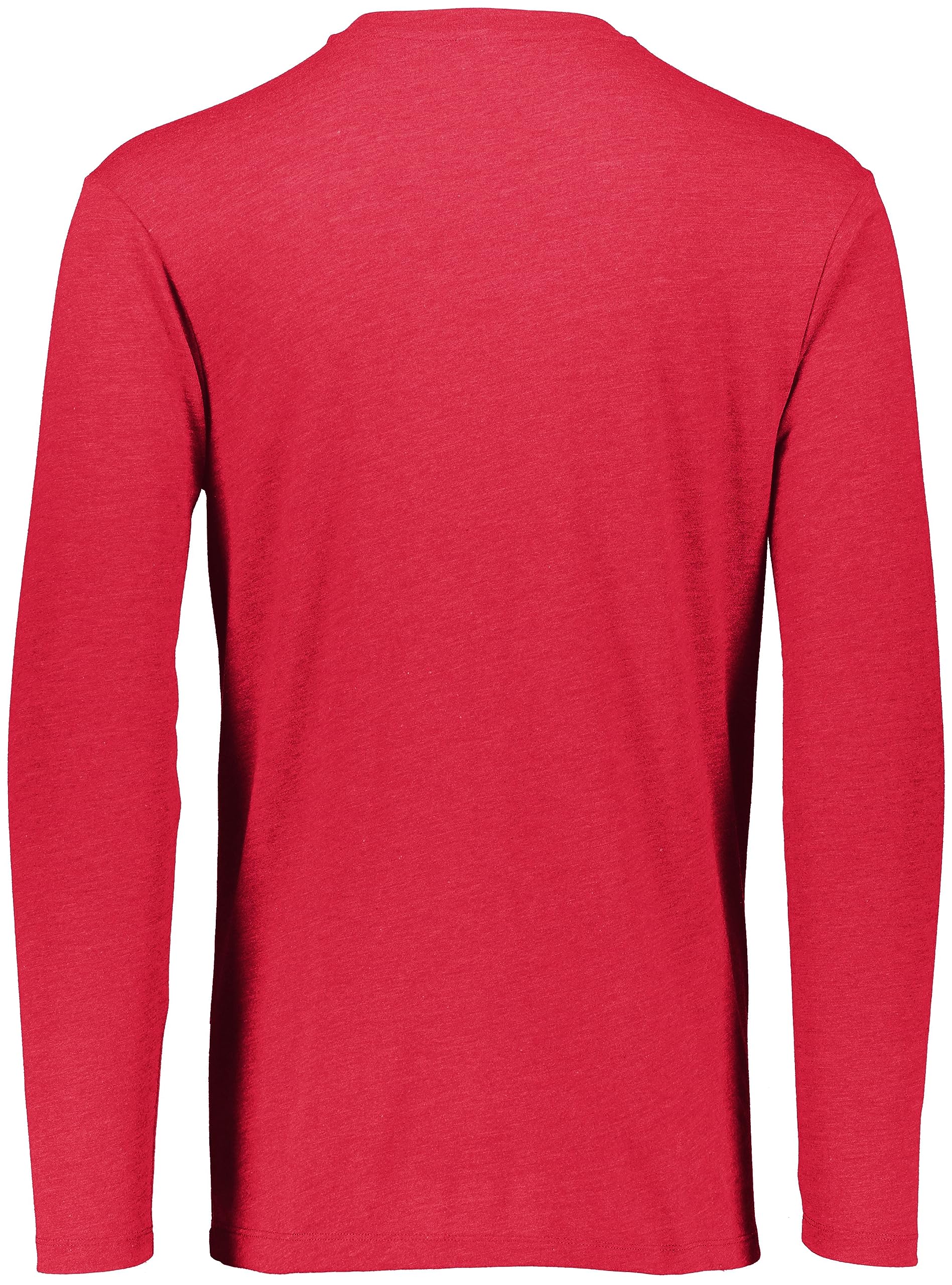 Augusta Sportswear Boys Tri-Blend Long Sleeve Crew, Red Heather, M