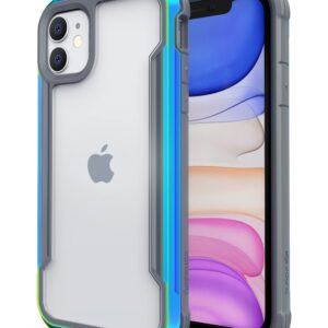 Raptic Shield for iPhone 11 Case, Shockproof Protective Clear Case, Military 10ft Drop Tested, Durable Aluminum Frame, Anti-Yellowing Technology Case for iPhone 11, Iridescent