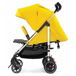 Diono Flexa Umbrella Stroller from Infant to Toddler, Freestanding Slim Fold, Lightweight Umbrella Stroller with Canopy, XL Storage Basket, Yellow Sulphur