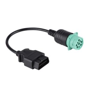 Diagnostic Scanner Cable Adapter, 9 Pin to 16 Pin OBD2 Diagnostic Scanner Cable Adapter for Cummins Engine