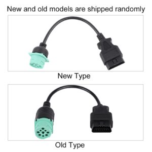 Diagnostic Scanner Cable Adapter, 9 Pin to 16 Pin OBD2 Diagnostic Scanner Cable Adapter for Cummins Engine