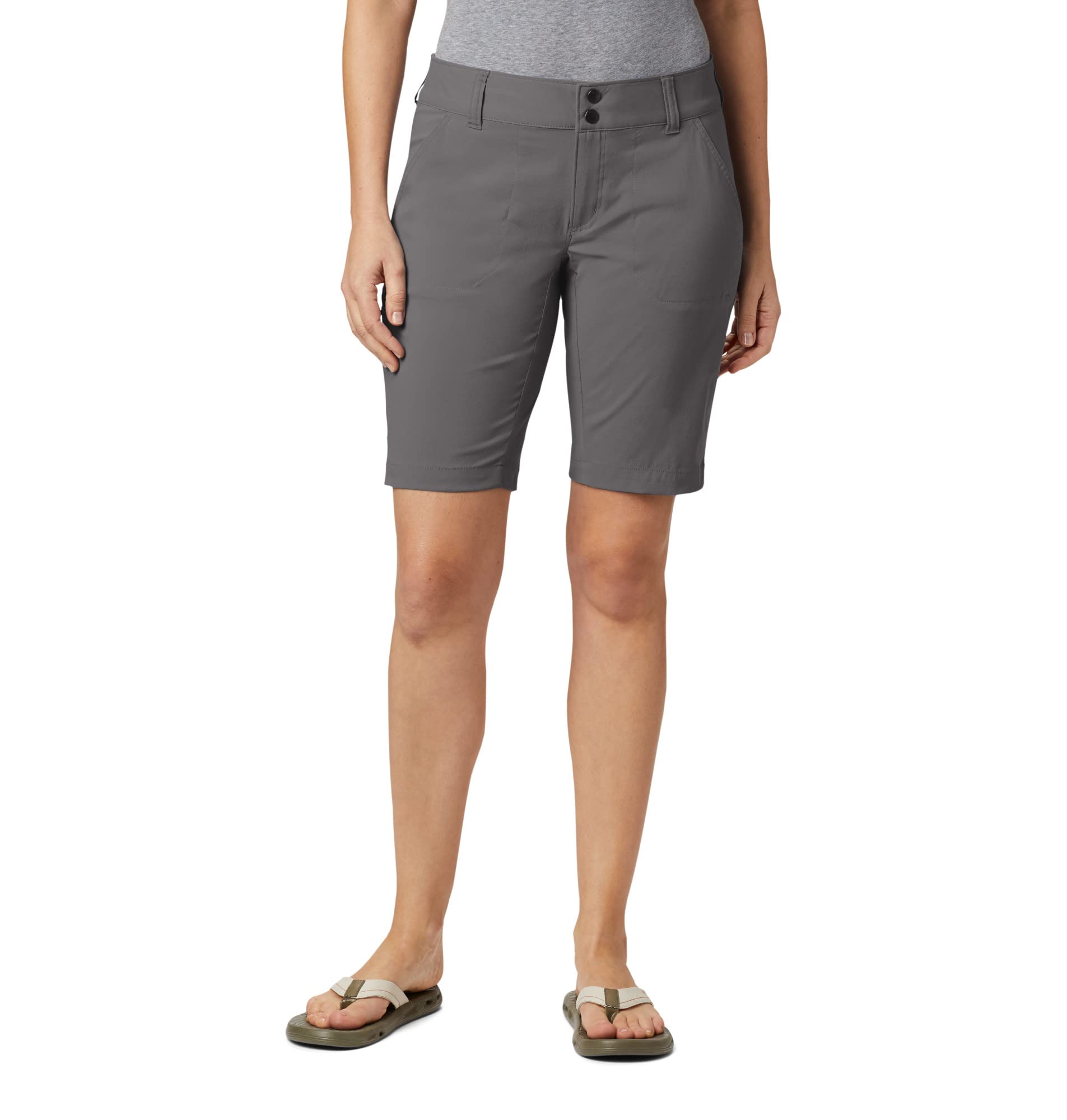 Columbia Women's Standard Saturday Trail Long Short, City Grey, 10W x 10L