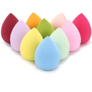 BTYMS 10 Pieces Makeup Sponge Blenders Beauty Sponges Egg Shaped Blending Sponge Foundation Applicator Cosmetic Sponges