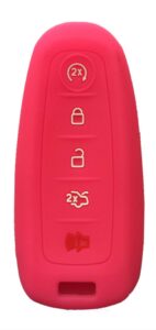 kawihen silicone key fob cover compatible with ford c-max edge escape expedition explorer flex focus taurus m3n5wy8609 (rose bengal)