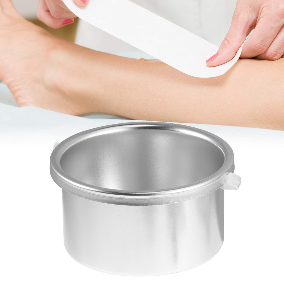 Healifty Portable Salon Electric Hot Wax Warmer Heater Pot Facial Skin Hair Removal Spa Tool Hair Removal Wax Pot(Silver)