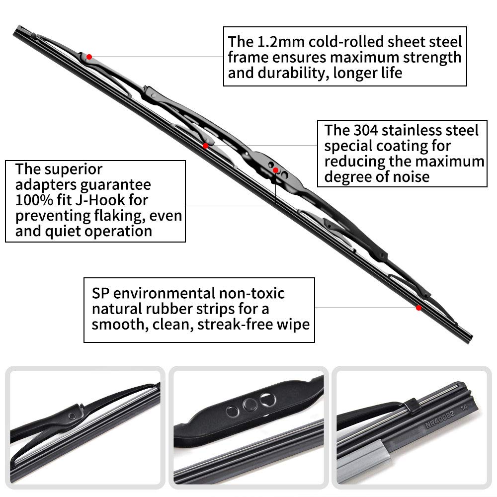 Replacement for Ford F150 F250 F350 F450 F550 Windshield Wiper Blades - 22"+22" Front Window Wiper - fit 2009-2018 Vehicles - OTUAYAUTO Factory Aftermarket