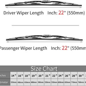 Replacement for Ford F150 F250 F350 F450 F550 Windshield Wiper Blades - 22"+22" Front Window Wiper - fit 2009-2018 Vehicles - OTUAYAUTO Factory Aftermarket