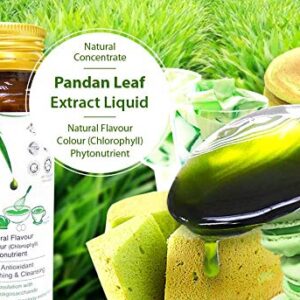 Vanilla of the East, Fresh Natural Asian Gourmet Baking Ingredient, Natural Flavor, Natural Color Chlorophyll of Pandan Leaf Extract Concentrate for Bakery & Beverage (200g) 2 Bottles LY