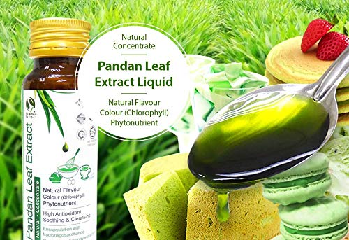 Vanilla of the East, Fresh Natural Asian Gourmet Baking Ingredient, Natural Flavor, Natural Color Chlorophyll of Pandan Leaf Extract Concentrate for Bakery & Beverage (200g) 2 Bottles LY