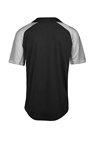 Mizuno Aerolite 2-Button Baseball Jersey, Black-Grey, XX-Large