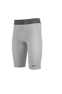 mizuno mens aero vent padded sliding short, gray, medium us