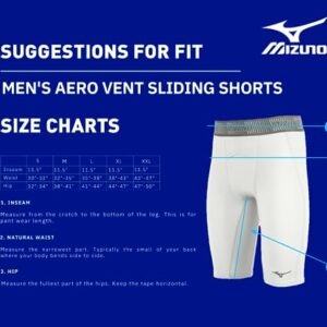 Mizuno Mens Aero Vent Padded Sliding Short, Gray, Medium US