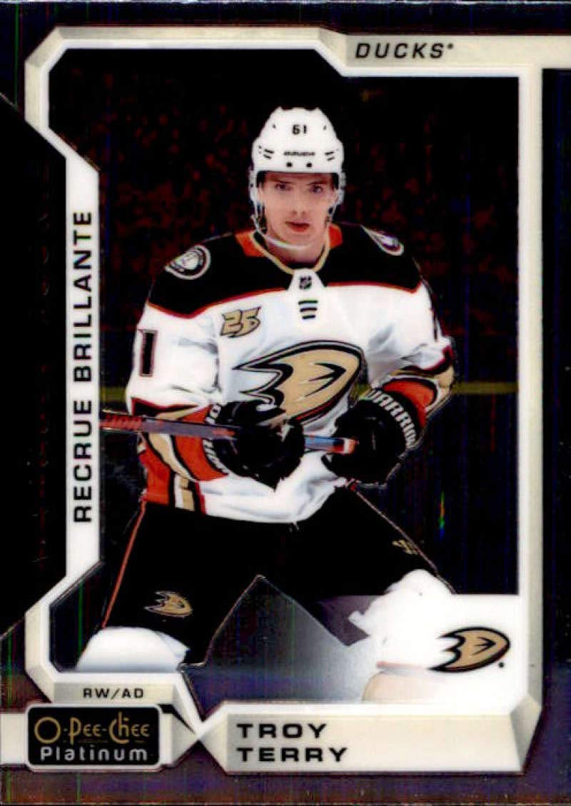 2018-19 O-Pee-Chee Platinum #196 Troy Terry RC Rookie Anaheim Ducks NHL Hockey Trading Card