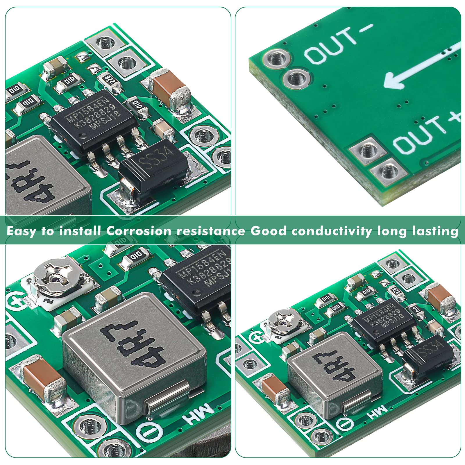 eBoot Mini MP1584EN DC-DC Buck Converter Adjustable Power Supply Module 24V to 12V 9V 5V 3V (12 Pack)