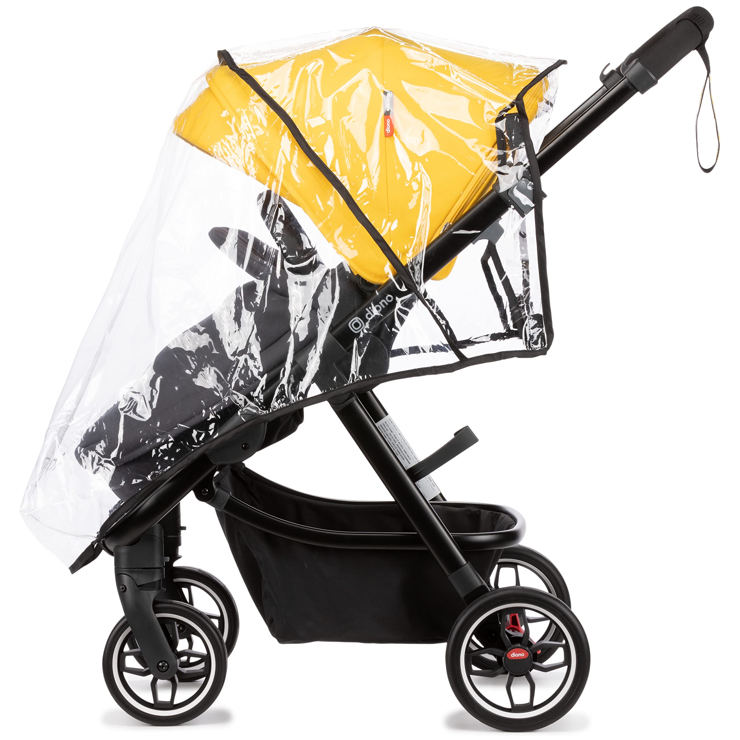 Diono Excurze Baby, Infant, Toddler Stroller, Perfect City Travel System Stroller and Car Seat Compatible, Adaptors Included Compact Fold, Narrow Ride, XL Storage Basket, Yellow Sulphur