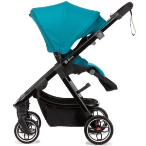 Diono Excurze Baby, Infant, Toddler Stroller, Perfect City Travel System Stroller and Car Seat Compatible, Adaptors Included Compact Fold, Narrow Ride, XL Storage Basket, Blue Turquoise