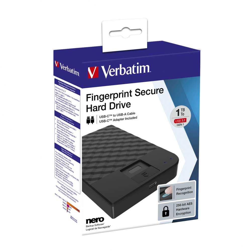 Verbatim 53650 Fingerprint Secure HDD 1TB