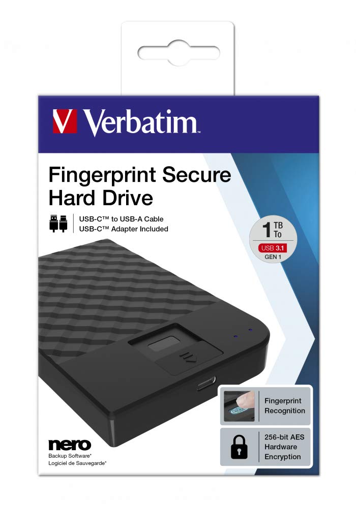 Verbatim 53650 Fingerprint Secure HDD 1TB