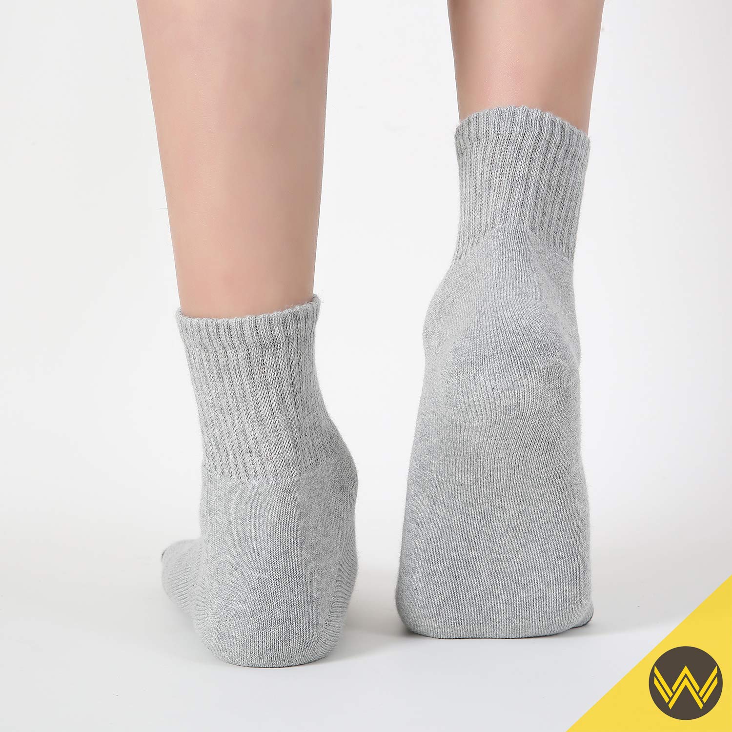 WANDER Men's Athletic Ankle Socks 3-8 Pairs Thick Cushion Running Socks for Men&Women Cotton Socks 7-9/9-12/12-15 (8 Pair Grey, Shoe Size: 9-12)