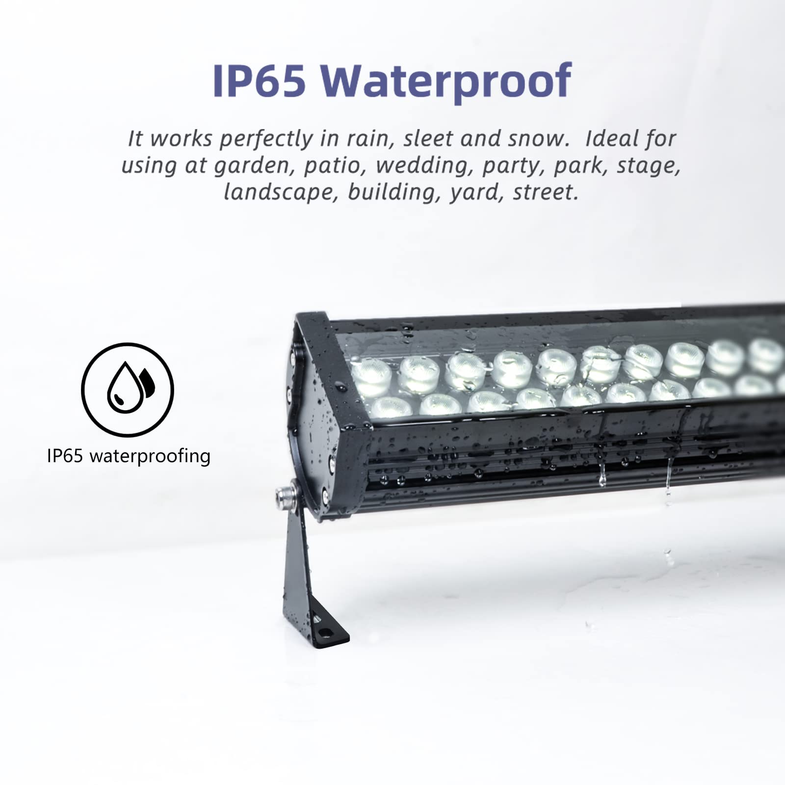 72W LED Wall Washer Light, 40" LED Light Bar, 120V 5000K Daylight White Linear Strip Light, IP65 Waterproof Outdoor Wall Washer Lighting for Landscape, Church, Ads, Yard, Garden