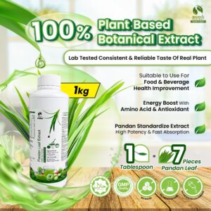 2 Bottles Natural Color Chlorophyll of Pandan Leaf Extract Concentrate for Bakery & Beverage (1000g),Vanilla of The East, Fresh Natural Asian Gourmet Baking Ingredient, Natural Flavor,