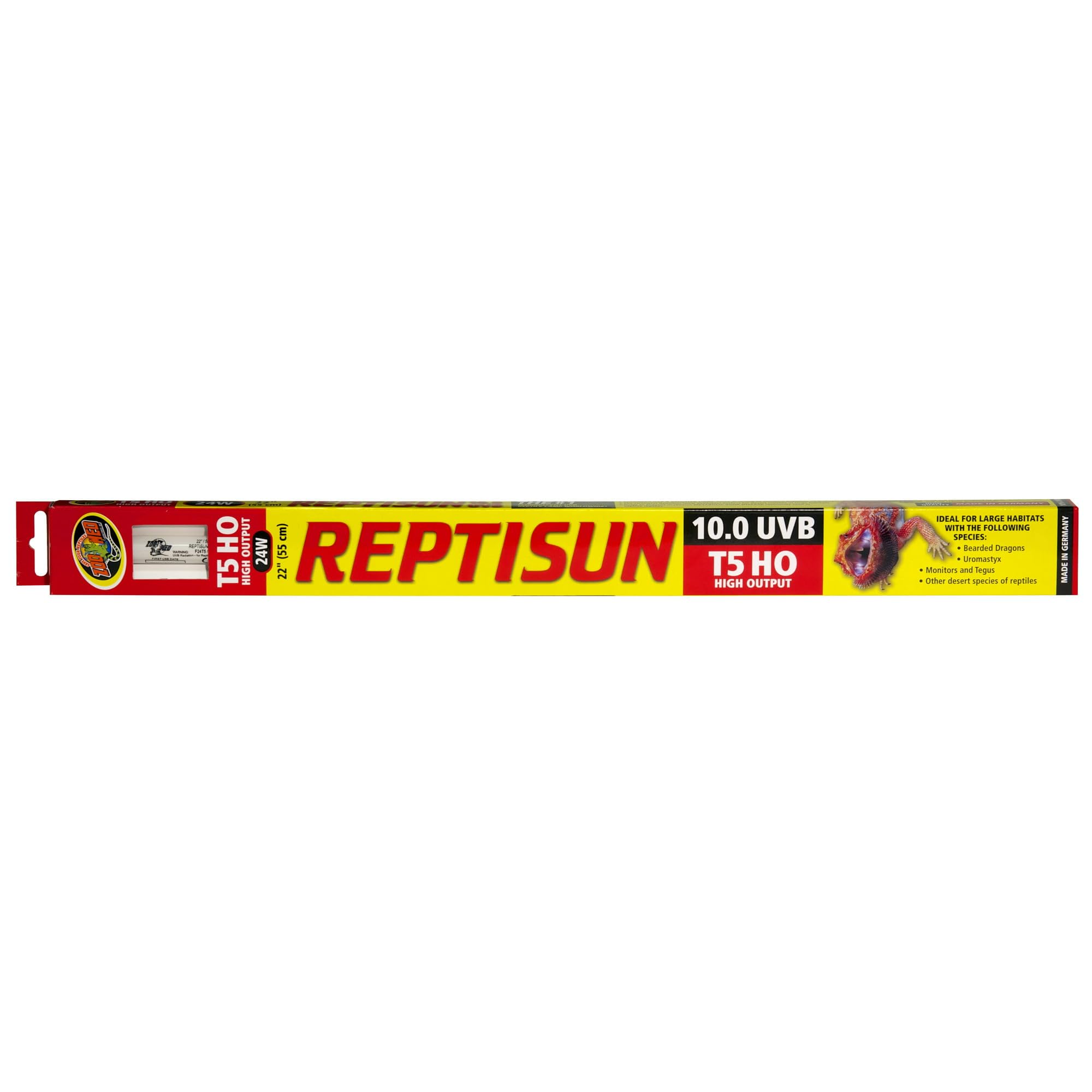 Zoo Med ReptiSun 10.0 UVB Lamps for Reptiles - High Output T5 HO with Optimal UVA/UVB Output - Ideal Terrarium Lighting Solution for Vivariums & Amphibians (3-Pack)